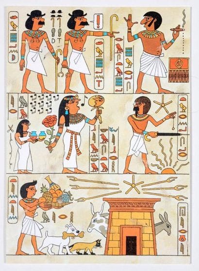 HERGÉ
Carte de Voeux 1979 : Fresque Egyptienne....