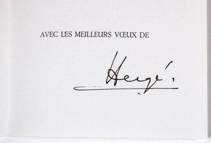 HERGÉ
Carte de Voeux 1982 : Tintin portant...