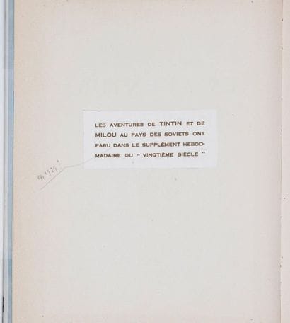 Tintin au pays des Soviets - prototype
Album...