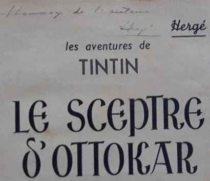 Hergé - dédicace
Tintin N&B Le sceptre d'Ottokar...