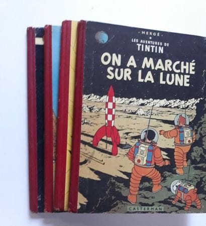 TINTIN
ensemble de 4 albums : Objectif Lune...