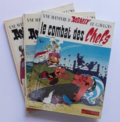 Astérix 
ensemble de 3 albums : Le combat...
