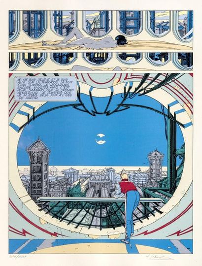 Schuiten - sérigraphie/Offset
Un homme accoudé...