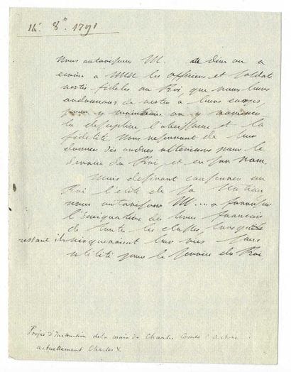 CHARLES X (1757-1836), roi de France.
P.A....