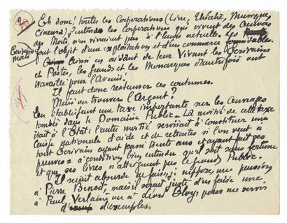 RICTUS, Jehan (1867-1933), poète français.
L.A.S....