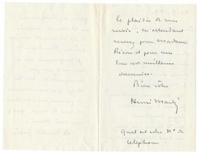 MARTIN, Henri (1860-1943), peintre.
10 L.A.S....