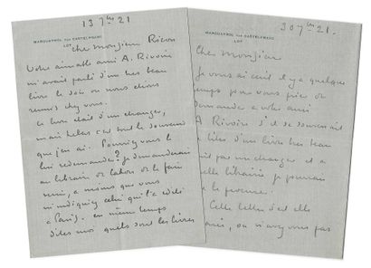 MARTIN, Henri (1860-1943), peintre.
10 L.A.S....