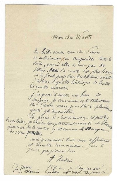 RODIN, Auguste (1840-1917), sculpteur français.
L.A.S.,...