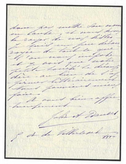 DAUDET, Julia (1844-1940), femme de lettres,...