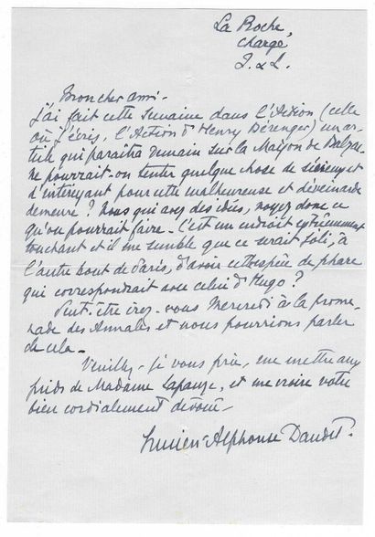 DAUDET, Lucien (1878-1946), écrivain, grand...