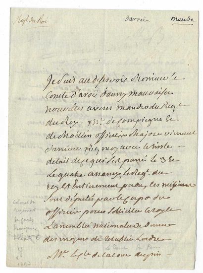 [AFFAIRE DE NANCY]. DU CHÂTELET, Louis-Marie...