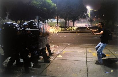 Demonstration in Brazil. Violent incidents...