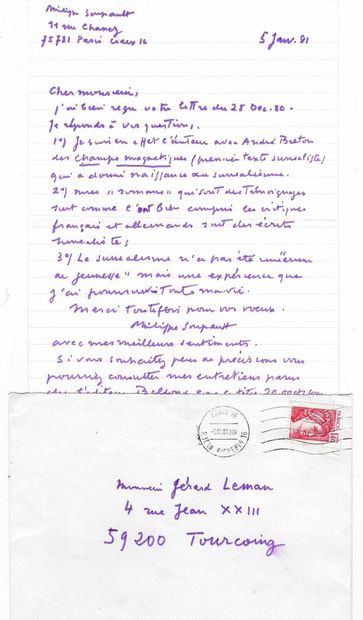 SOUPAULT, Philippe (1897-1990), écrivain,...