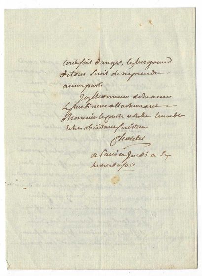 [AFFAIRE DE NANCY]. DU CHÂTELET, Louis-Marie...