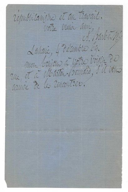 BARBÈS, Armand (1809-1870), homme politique...