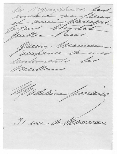 LEMAIRE, Madeleine (1845-1928), peintre,...