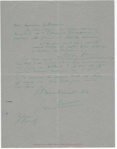SIMENON, Georges (1903-1989), écrivain belge.
L.A.S.,...