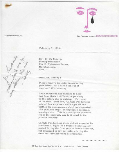 SEBERG, Jean. Seberg, Jean (1939-1979), actrice...