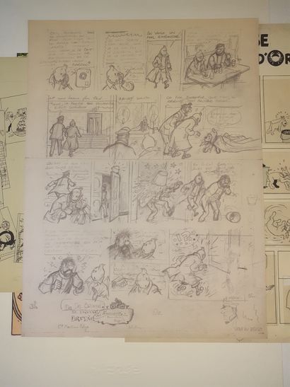 Tintin Affiches : Ensemble de 8 fac-similés,...