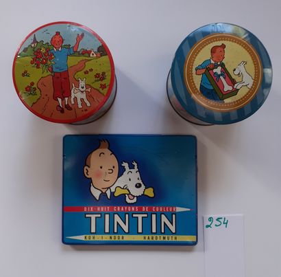 Tintin – Ensemble de 3 boîtes en métal :...