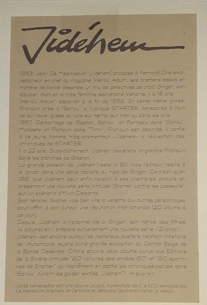 Jidéhem sérigraphie/offset : Tirage numéroté...