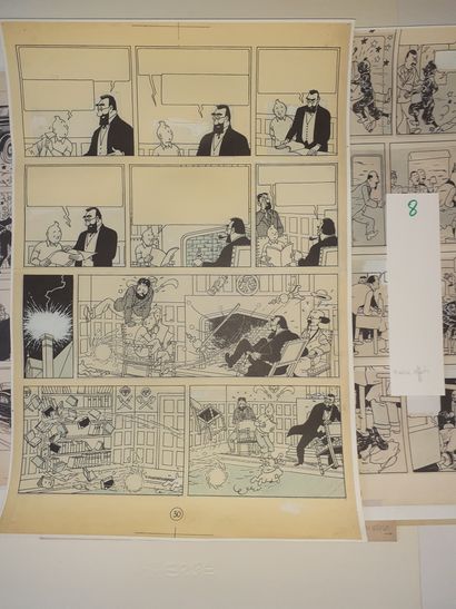 Tintin Affiches : Ensemble de 8 fac-similés,...