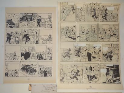 Tintin Affiches : Ensemble de 8 fac-similés,...