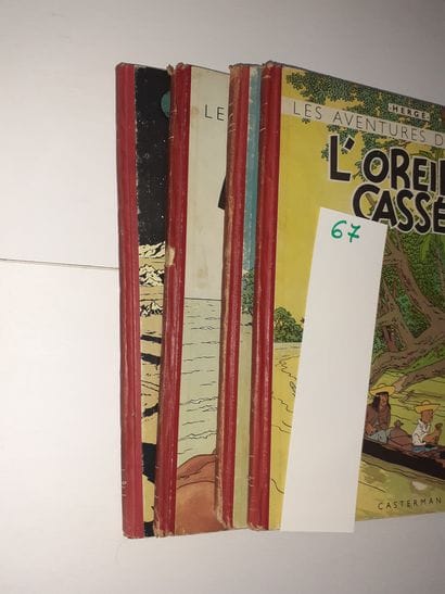 Tintin - Ensemble de 4 albums : Oreille cassée...