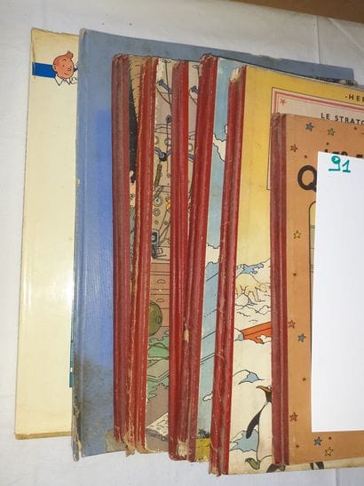Hergé – Ensemble de 8 albums : Quick et Flupke...