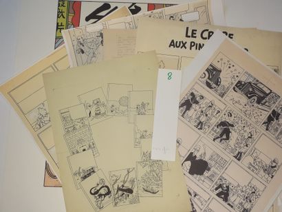 Tintin Affiches : Ensemble de 8 fac-similés,...