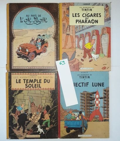 Tintin - Ensemble de 4 albums : Objectif...