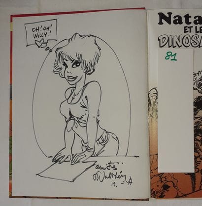 Walthéry – dédicaces : Natacha 18 (Eo) agrémenté...