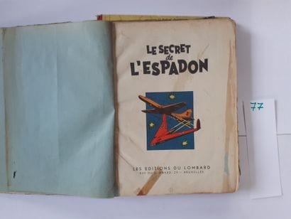 Tintin/divers – Ensemble de 4 albums : Espadon...
