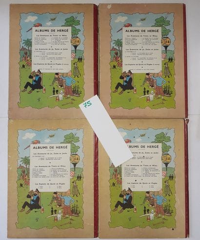 Hergé - Ensemble de 8 albums : Quick et Flupke...