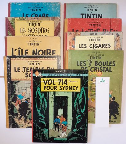Tintin - Ensemble de 18 albums : Trésor (B2),...