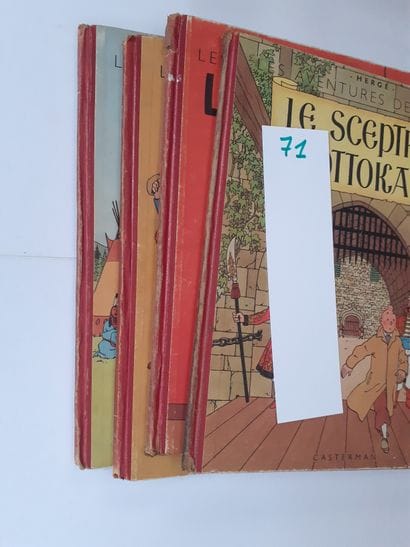Tintin - Ensemble de 4 albums : Sceptre (B2),...
