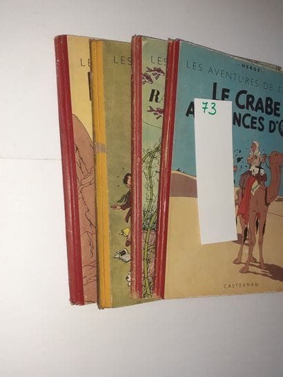 Tintin - Ensemble de 4 albums : Crabe (B3),...