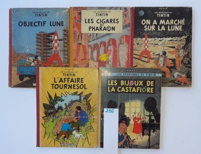 Tintin – Ensemble de 5 albums : Bijoux, Affaire,...