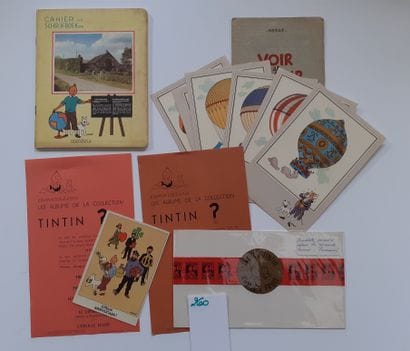 Tintin - Ensemble de 6 documents : Chromos...