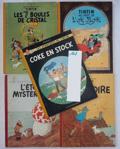 Tintin – Ensemble de 5 albums : Ile (B26),...