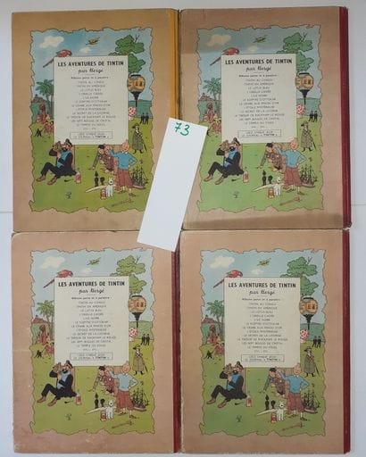 Tintin - Ensemble de 4 albums : Crabe (B3),...