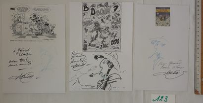 Achdé – Ensemble de 3 dédicaces : 3 dessins...