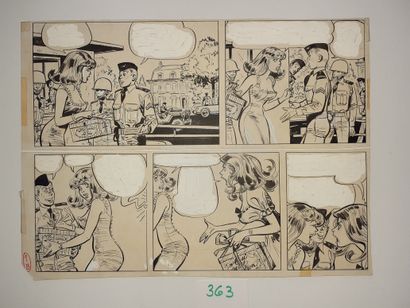 Jijé – 2 Dessins originaux : Strips originaux...
