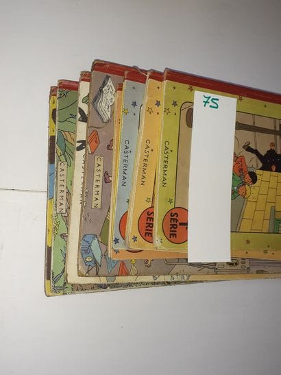 Hergé - Ensemble de 8 albums : Quick et Flupke...