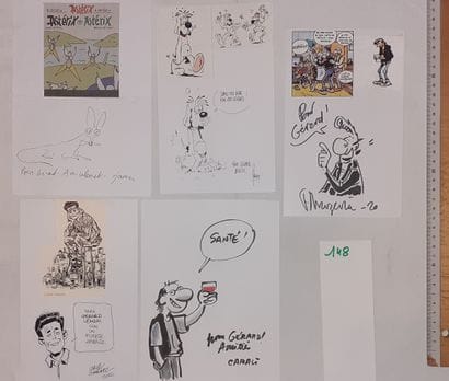 Sfar + Divers – Ensemble de 5 dédicaces :...