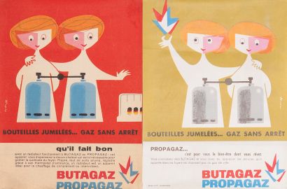 WOLFF Marcel. Butagaz Propagaz. Twin bottles....