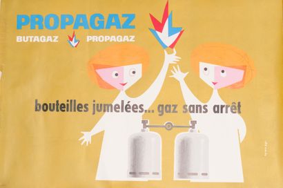 WOLFF Marcel. Butagaz Propagaz. Twin bottles....