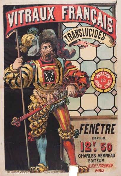 ANONYMOUS. French translucent stained glass...