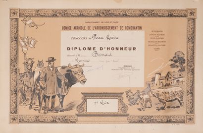 Two diplomas of honor for the agricultural...