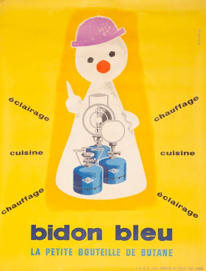 WOLFF Marcel. Blue can the small bottle of...